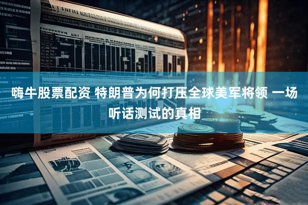 嗨牛股票配资 特朗普为何打压全球美军将领 一场听话测试的真相